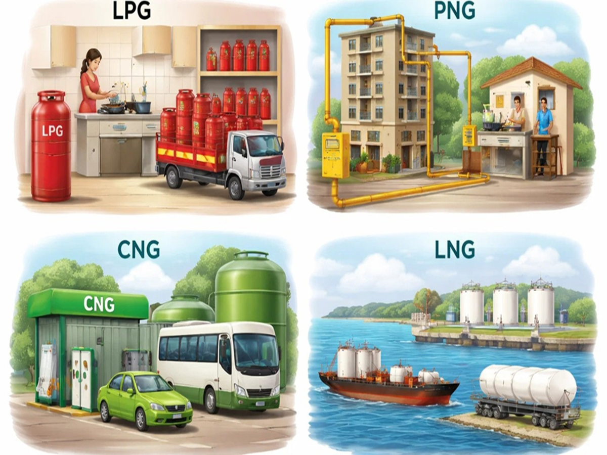 LPG and PNG are used for cooking, while CNG is used to power vehicles ...