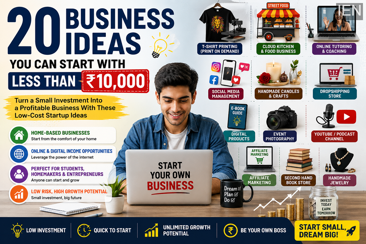 20 Low-Investment Business Ideas You Can Start Under ₹10,000 and Grow ...
